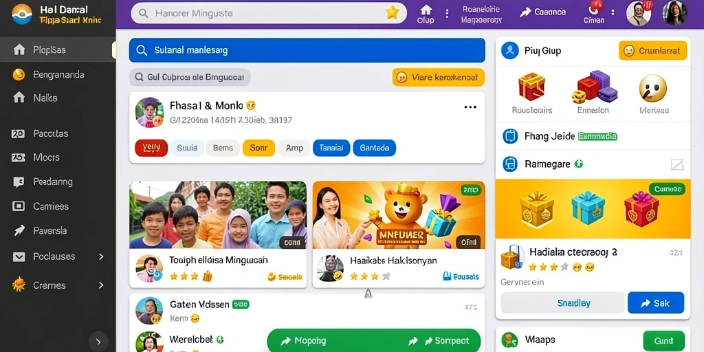 Fitur sosial untuk berinteraksi dengan pemain lain.